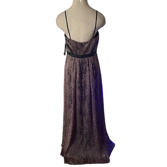 NWT Adrianna Papell Brown Snake Print Gauzy Maxi Dress Size 4 - Picture 2 of 9